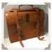 Vintage Tan Leather Briefcase/ Valise