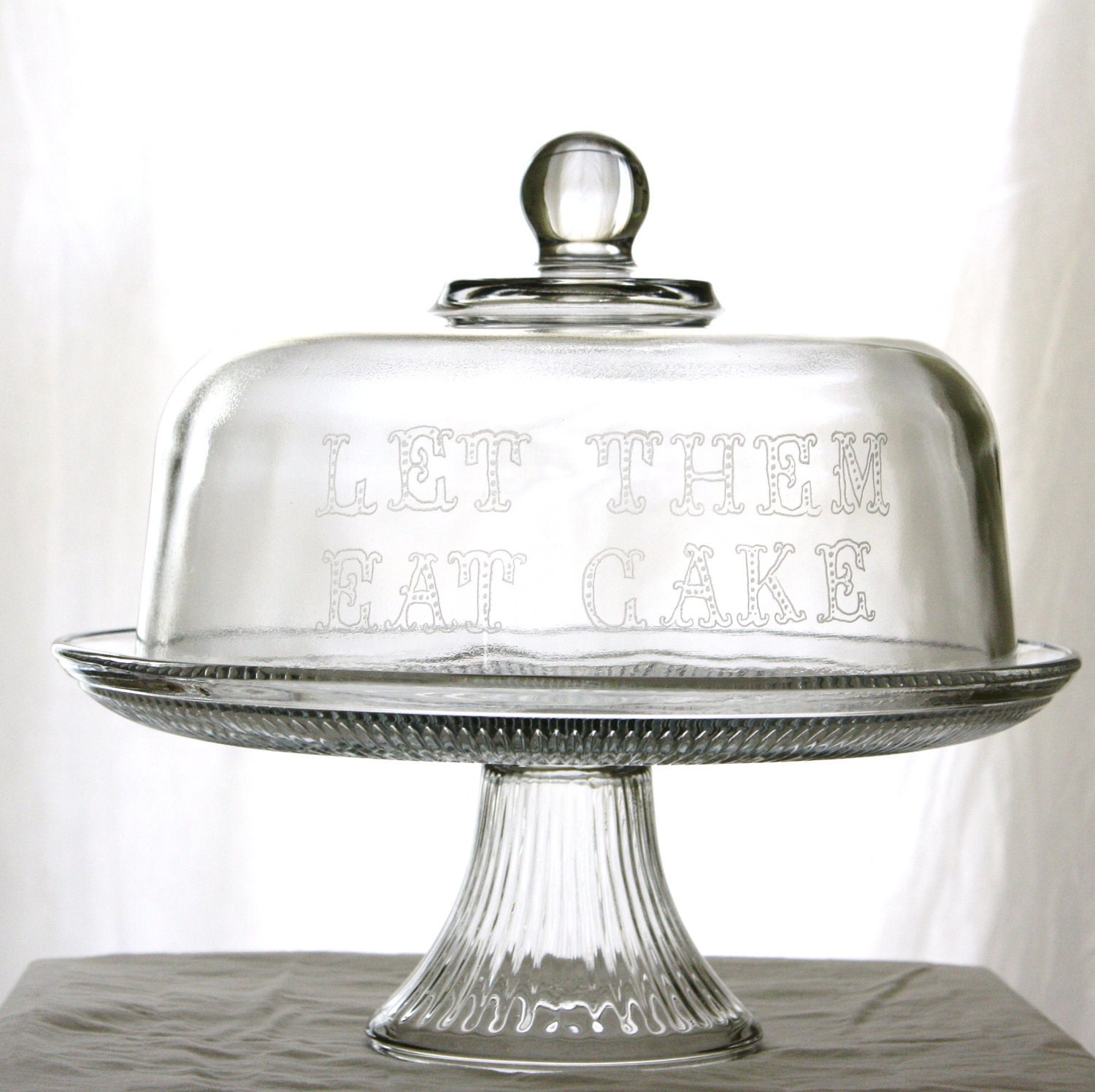 Crystal Cake Stand With Lid Etched Crystal Cake Stand With Lid Etched