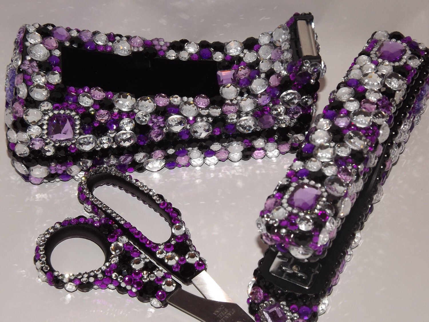 Rhinestone Bling Desk Set Office Supplies by EVRhinestones on Etsy