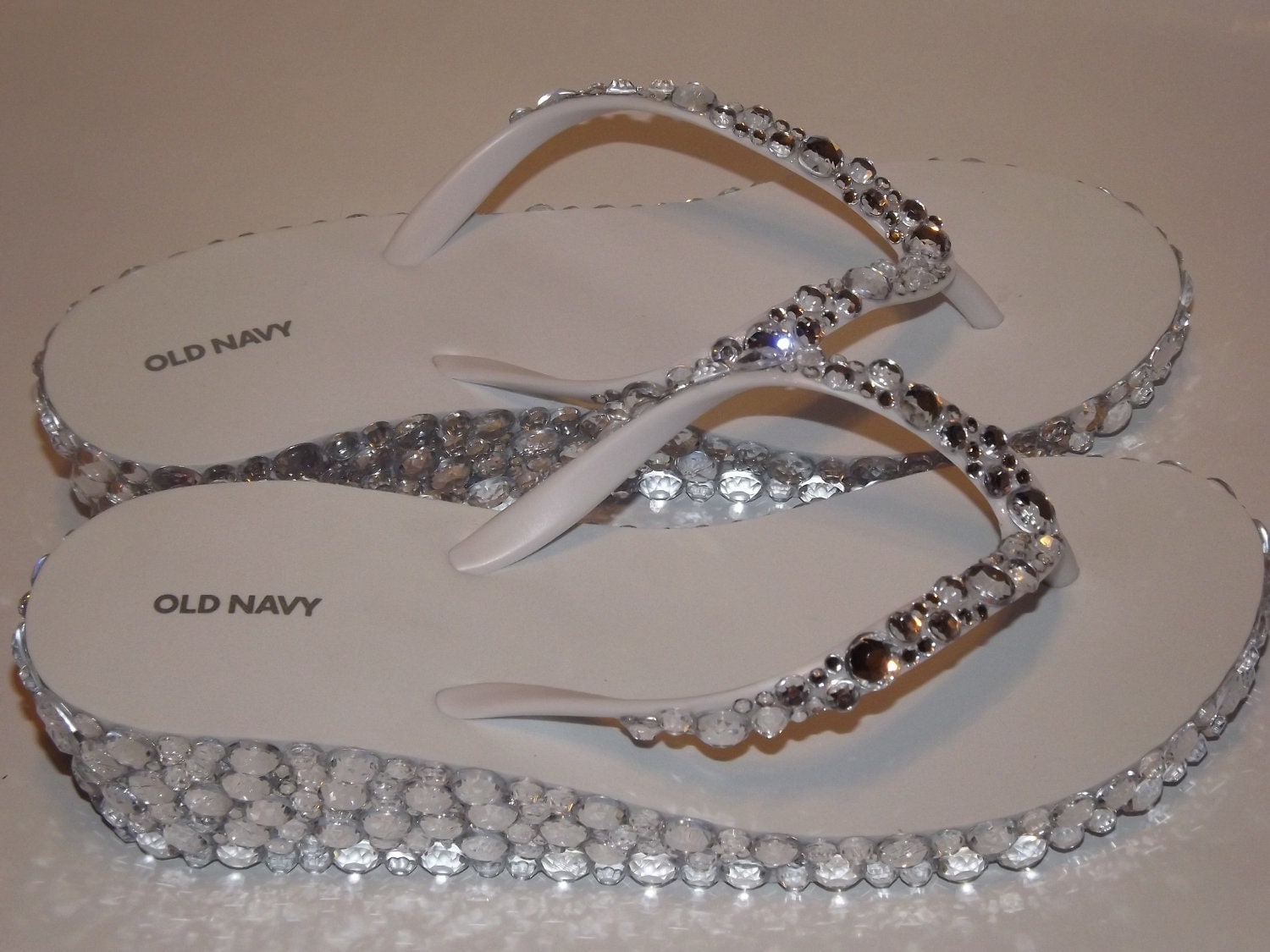 Rhinestone Bling Flip Flop Wedge Sandals Bridal Wedding 2225