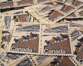 Lot of 50 Vintage Used Canadian Stamps 15 cent Rams