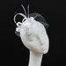 White Wedding Sinamay Fascinator With Veil