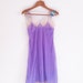 Vintage purple full Slip with soft pink Lace, size S / M