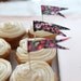 floral pennant flag cupcake toppers - blue