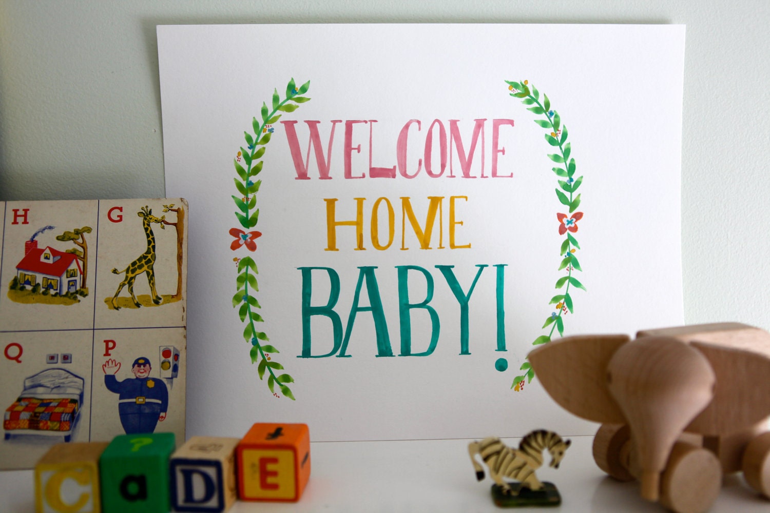 handpainted home baby sign