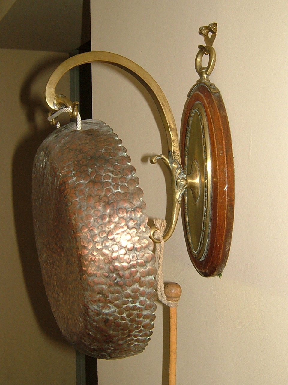 Art Nouveau Wall Hanging Hammered Copper Dinner by BiminiCricket