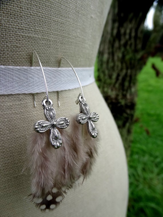 Items similar to Feather Faith Earrings on Etsy
