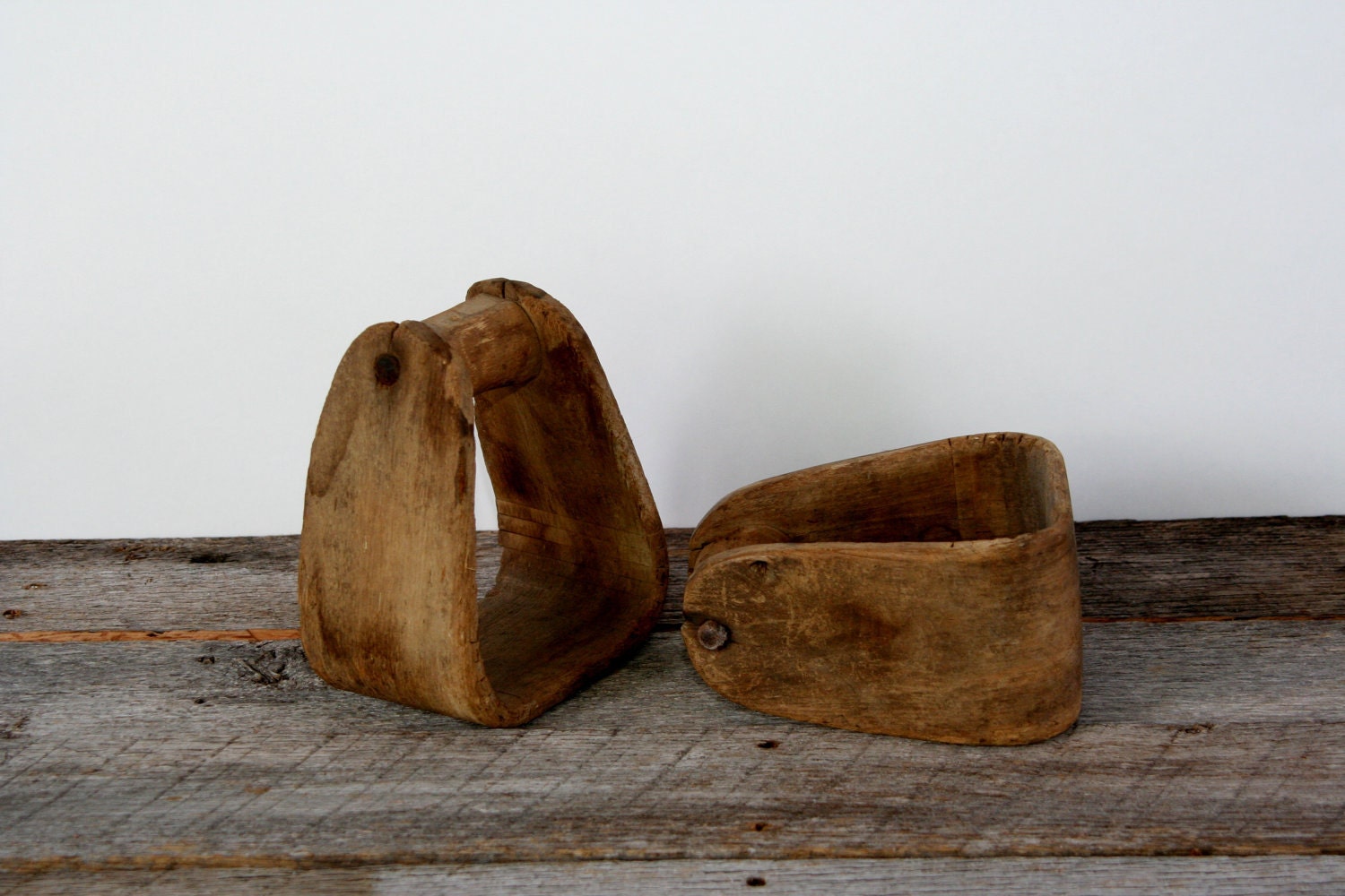 RESERVED FOR DJ....Antique Wooden Stirrups