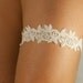 Bridal floral lace garter, ivory lace garter, wedding garter, elastic garter