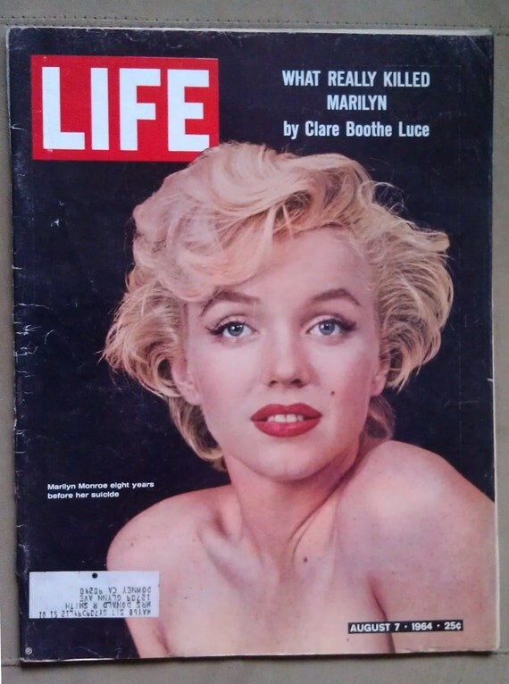 1964 Life Magazine Marilyn Monroe on Cover Mad Men Era