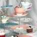 3 tier cake stand / fantasy cupcake stand: stunning salmon pink Colclough tiered cake display - vintage English bone china