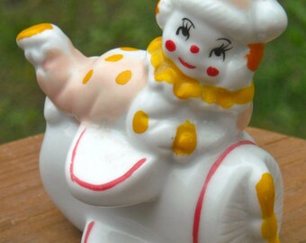Vintage Clown on Airplane Figurine