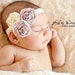 Lilac and Ivory Chiffon flower headband, baby flower headbands, purple headbands, newborn headbands, photography prop