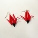 Crane Origami Earrings Black And Red Bird Dangle Earrings