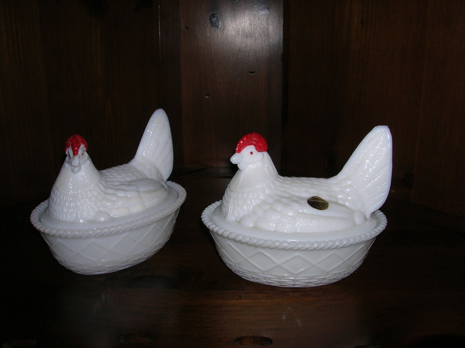 SALE Vintage Milk Glass Hens Chickens Westmoreland Glass set
