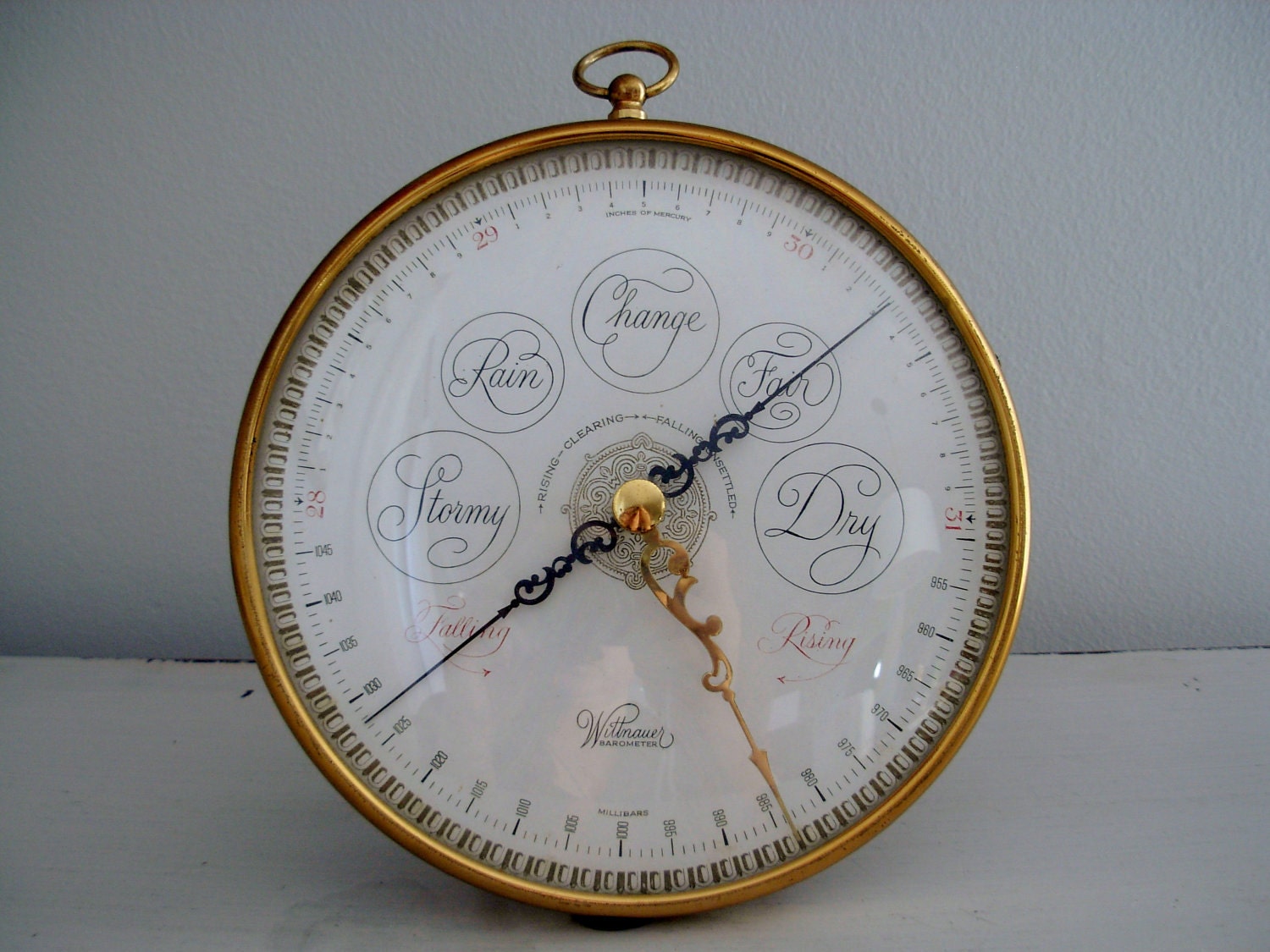 Vintage Wittnauer Brass Barometer