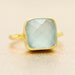 Sea Blue Chalcedony and 18k Gold Vermeil Ring - Gemstone Ring - Available in size 8, 8.5 and 9