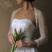 BRIDAL SHRUG wedding lace bolero light as a cloud color white mohair size L