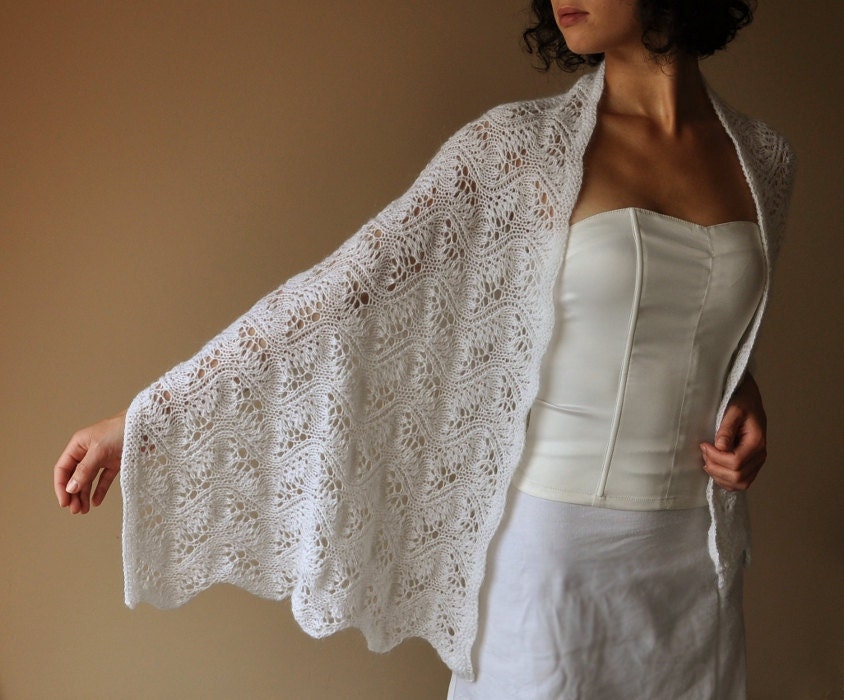 BRIDAL SHAWL wedding wrap soft and warm lacy by WhiteFashion