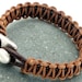 FREE SHIPPING.Unisex leather bracelet.Men or women,macrame knot leather bracelet.Fawn and brown leather cord with silver plated clasp.