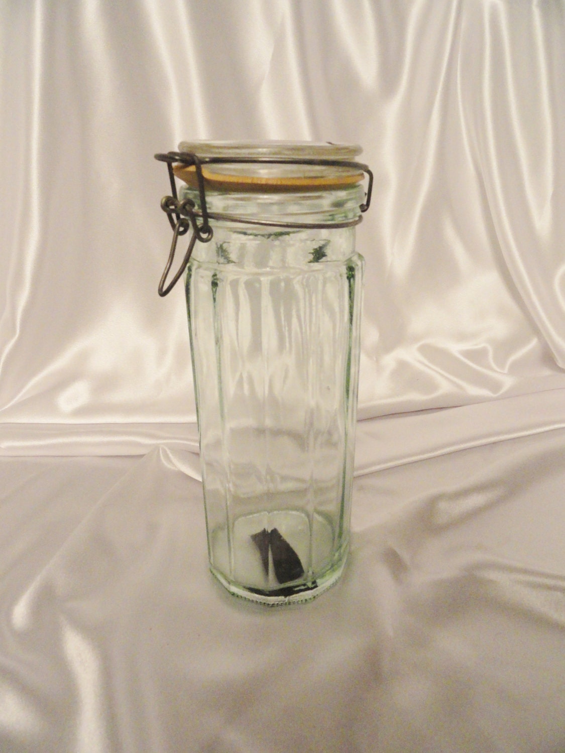 1960s Hermetic glass jar Made In Italy very heavy has glass