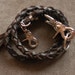 Black n brown genuine leather wallet chain strap 27.1" -skull supply-