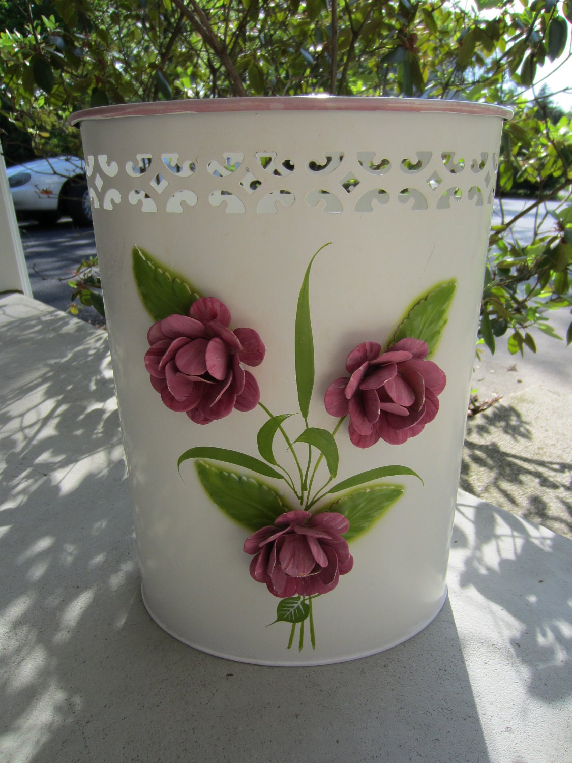 Hand Painted Metal Trash Can By NanAndPopsAttic On Etsy   Il Fullxfull.336865008 