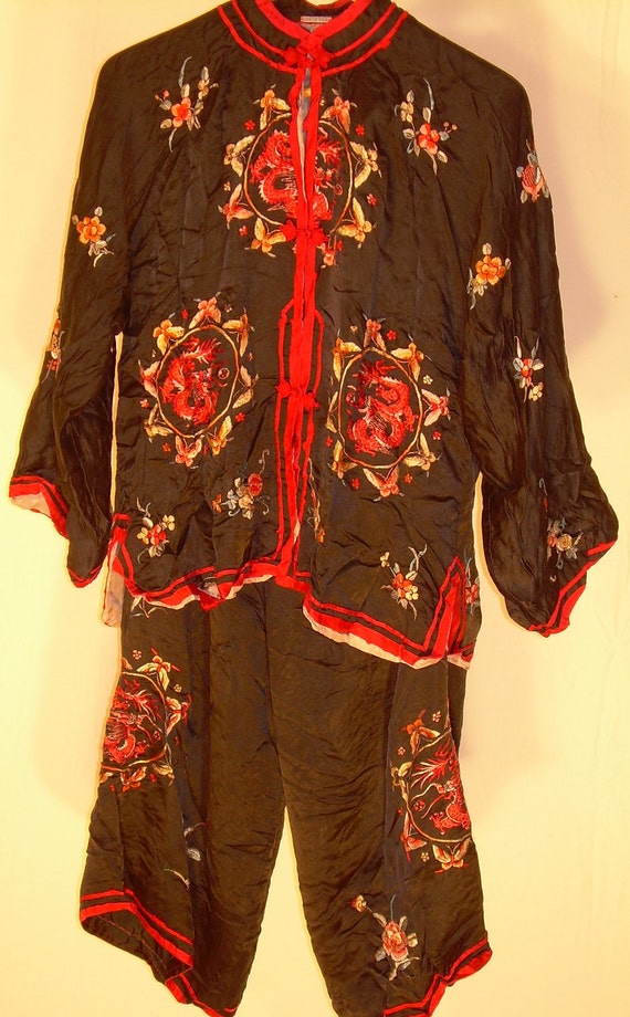 Vintage Chinese Silk Pajamas By Lockedesignstudios On Etsy   Il 570xN.293712802 