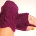 Purple fingerless gloves