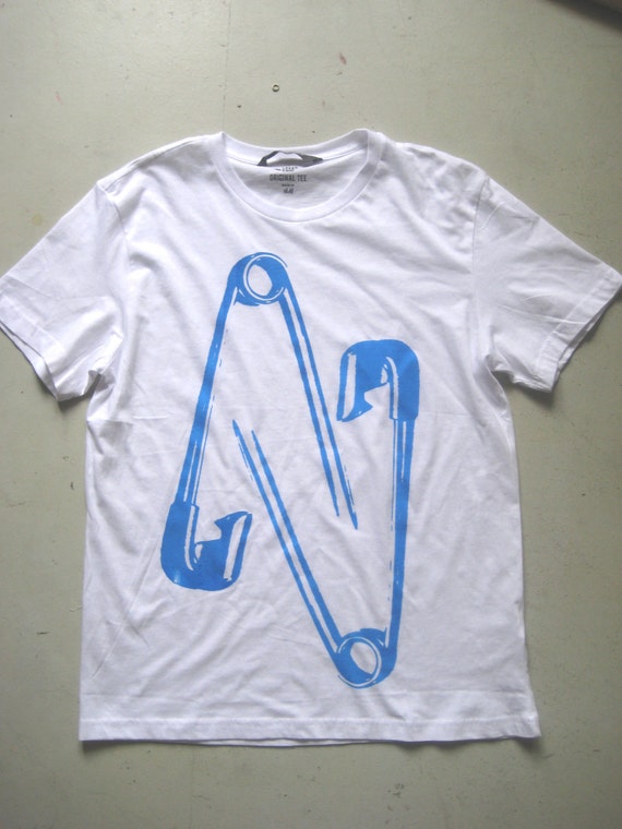 69 Safety Pin Tshirt Punk Hanky Code Hand printed