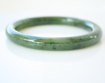 Genuine Jade Bangle - Green Nephrite - B Grade