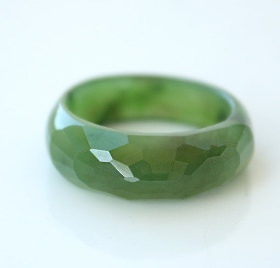 Jade Ring Nephrite Jade Ring Faceted Ring