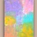 RESERVED "Final Payment" CARNIVAL GLASS Huge Pastel Painting Original Acrylic Abstract Fine Art 36x48x1.5" by Ora Birenbaum