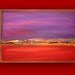 Modern Contemporary Canvas Red and Purple Original Acrylic Abstract Painting Fine Art on Gallery Canvas 24x36x1.5 by Ora Birenbaum