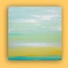Aqua and Yellow Original Abstract Acrylic Fine Art Modern Painting Titled : CALMING WATERS 30x30x1.5" by Ora Birenbaum
