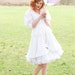 Vintage white peplum frill dress/ wedding dress