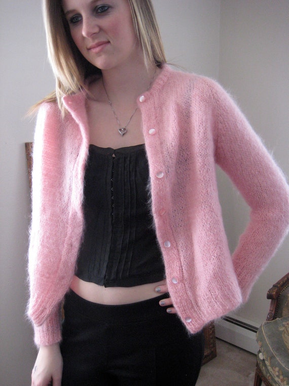 VTG so so soft and fluffy baby pink mohair by SusieQsFlashback