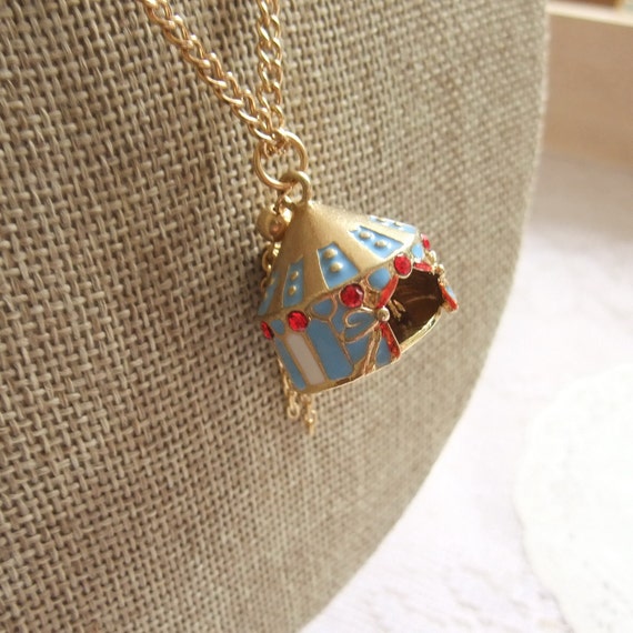 18K Gold Plated Necklace with Circus Pendant