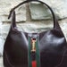 GUCCI 1970 Iconic Brown Leather Jackie "O" Handbag (Authentic)