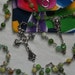 SALE - Green millefiori bead 6mm First Communion ,Handmade Catholic Rosary w/pouch