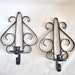 Wrought Iron Vintage Sconce Wall Hanging. Black Metal Candle Holders. Home Decor Decoration. Gothic Victorian