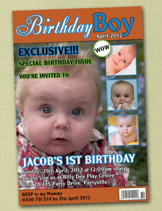 Magazine Cover Birthday Invitations - You Print Il_570xn