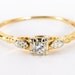 Vintage 14kt Yellow Gold Diamond Solitaire Petite Ring VS-1 F