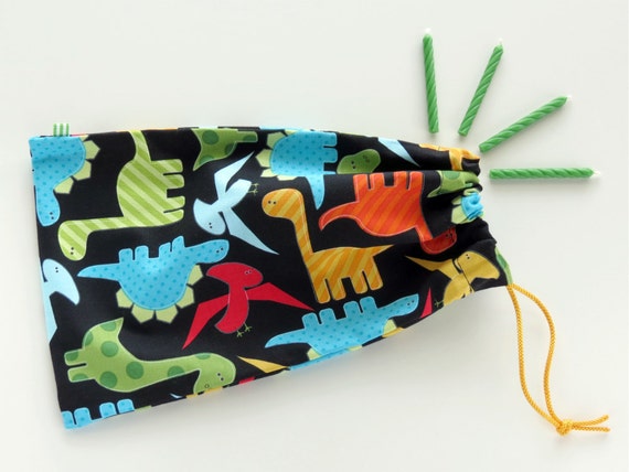 Dinosaur Party Favor Bags  Fabric Birthday Goody Bags  Treat Bags ...