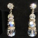 CLEARANCE Vintage Crystal AB Drop Earrings with Rhinestone Rondelles