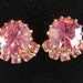 SALE Vintage Pink Rhinestone Earrings Large Round Cut cradled above 5 small rounds