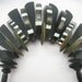 Vintage Wood Brass & MOP Tribal Bib Necklace from the 60s