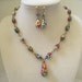 RESERVED Vintage Murano Millefiore Art Glass Bead Necklace & Earrings Demi Parure
