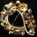 CLEARANCE Vtg LISNER Topaz and AB Rhinestone Brooch in design that falls between Art Deco and Mid Century