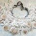 Fabric & Handmade Paper Necklace with Real Leaves